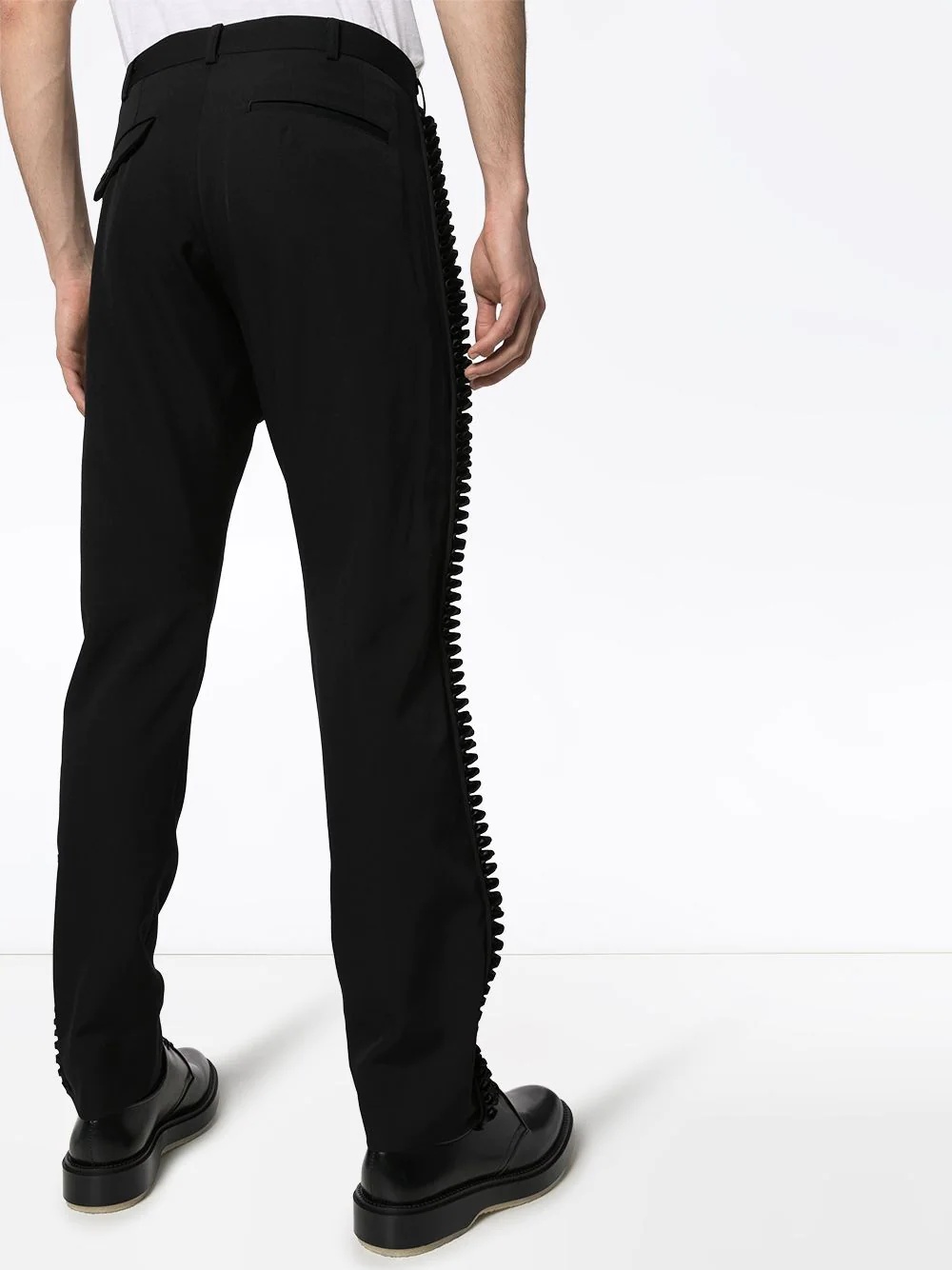 pleated trim tailored trousers - 4