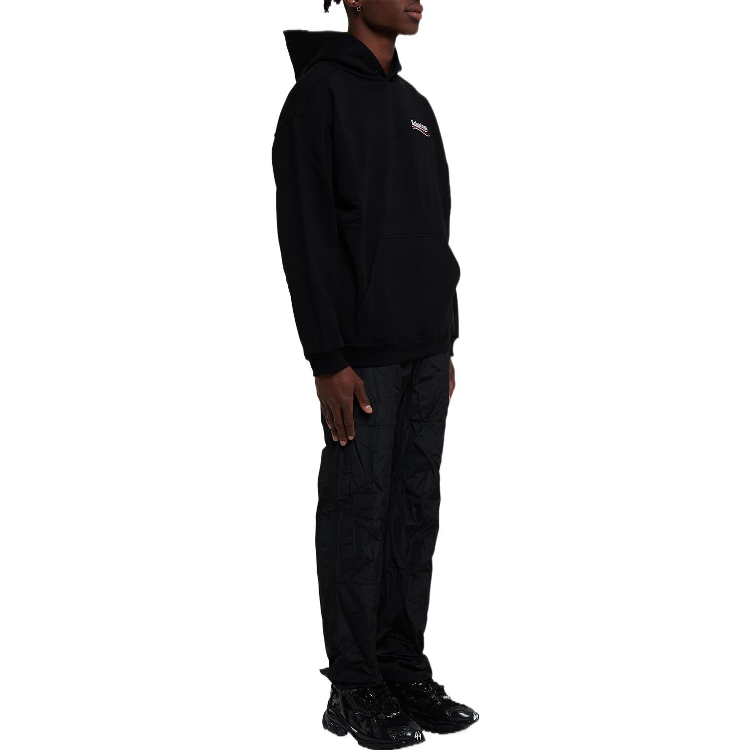 ★Balenciaga★Medium Fit Campaign Hood Black 767877TKVI91070 Balenciaga Medium Fit Hoodie - Black - Men | 767877TKVI91070