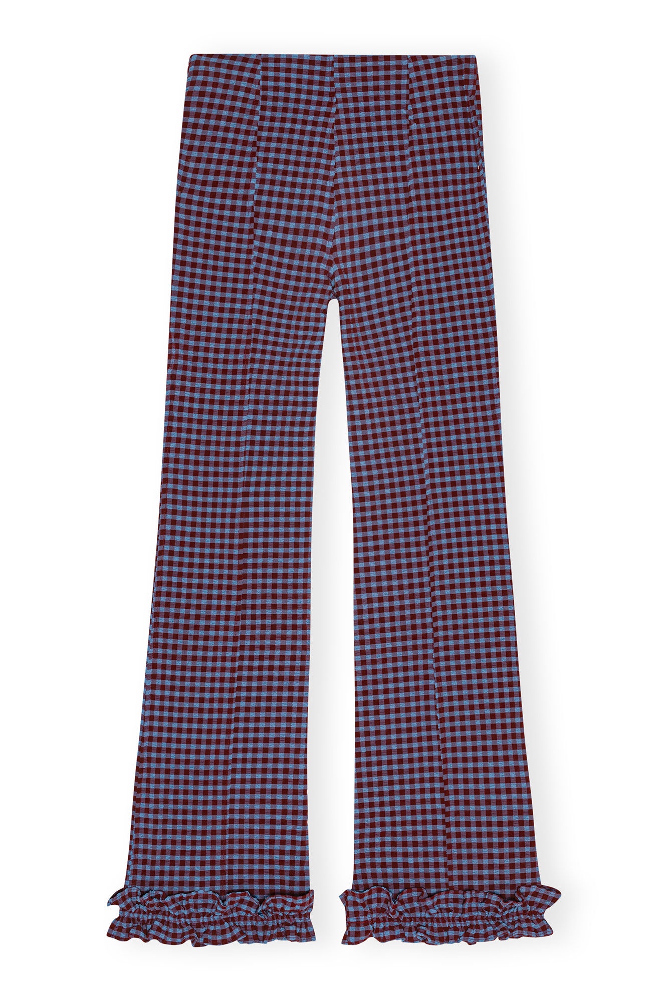 CHECKERED STRETCH SEERSUCKER FRILL PANTS - 6