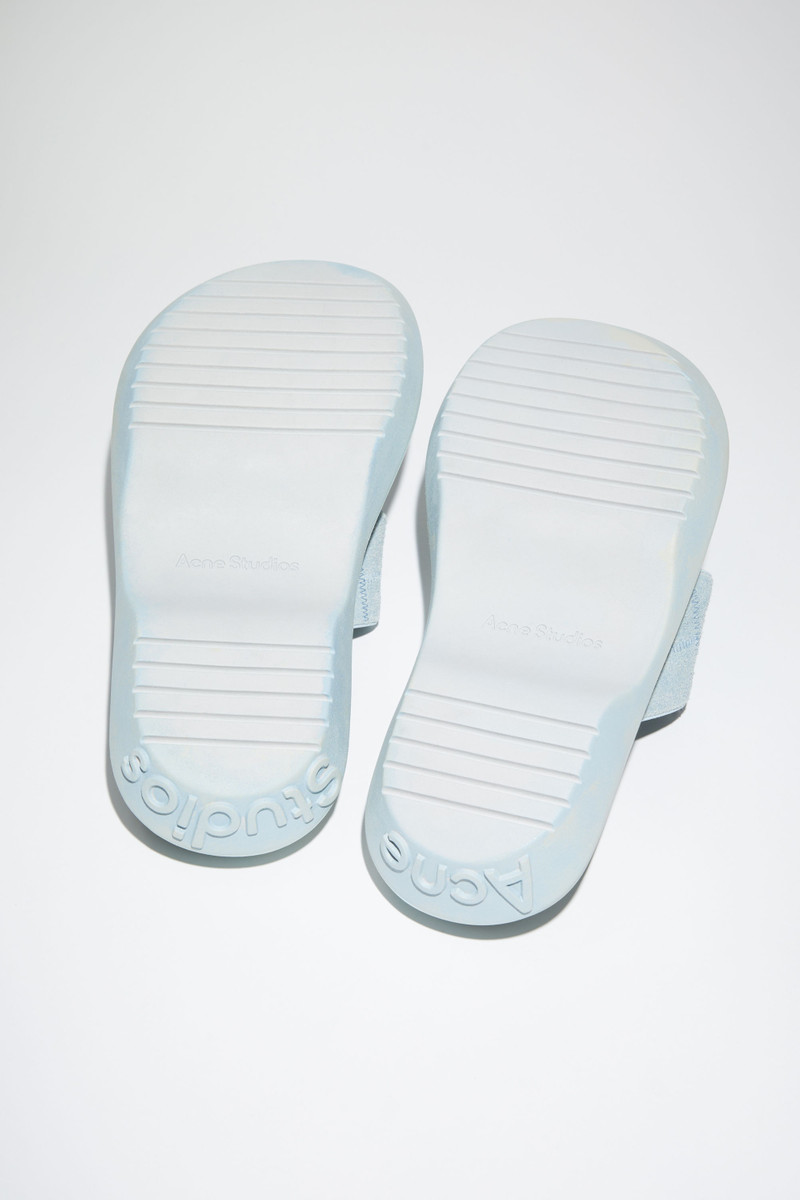 Reversed leather sandals - Blue/beige 4