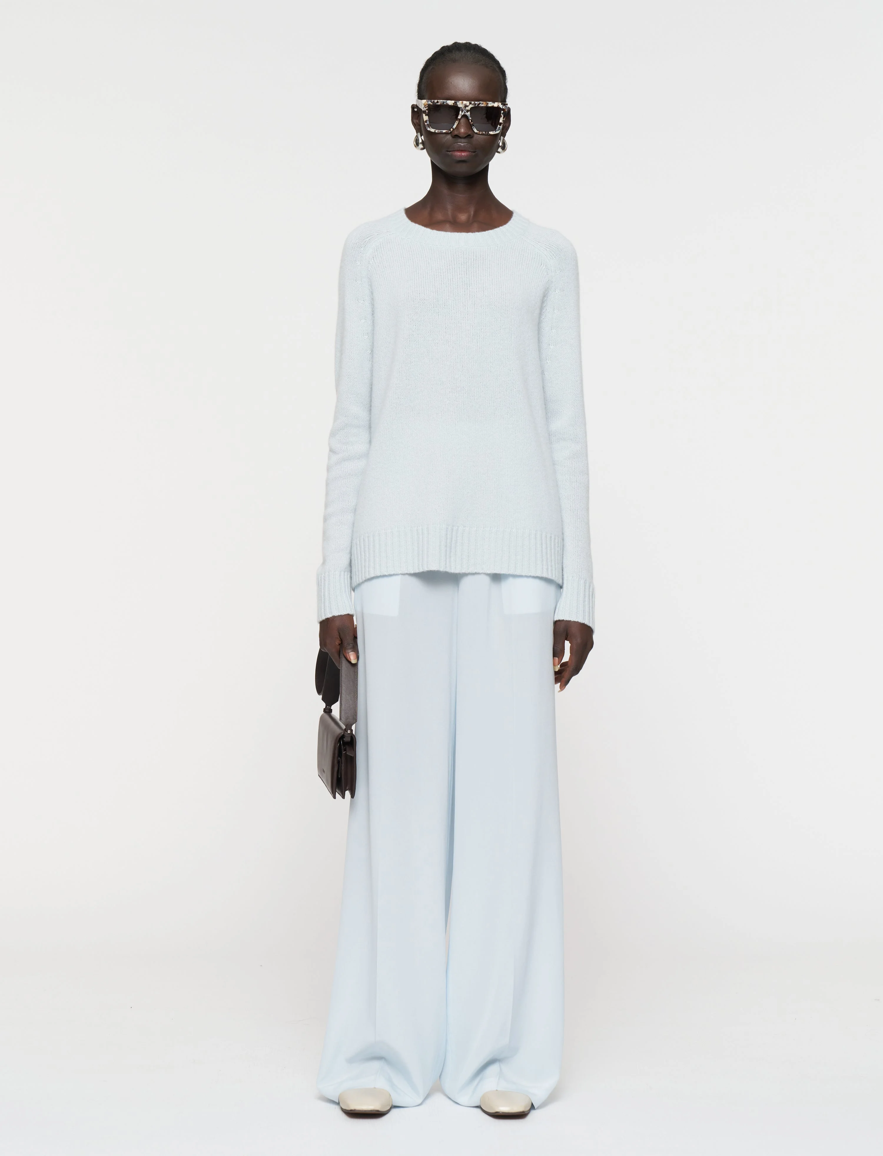 Open Cashmere Round Neck Jumper - 1