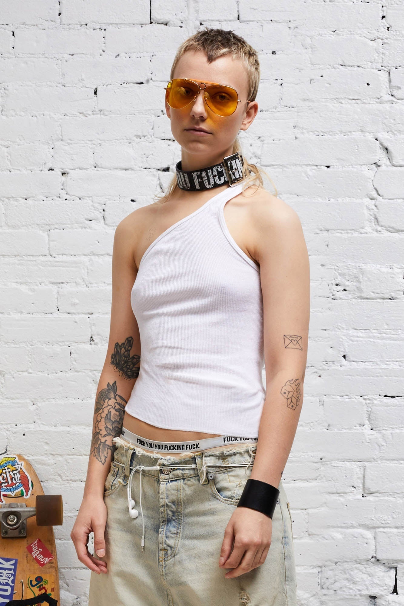 ONE-SHOULDER TANK - WHITE - 1