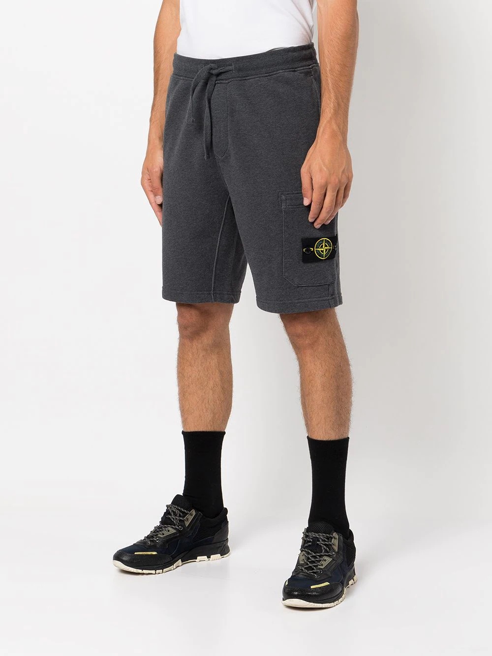 logo-patch sweat shorts - 3