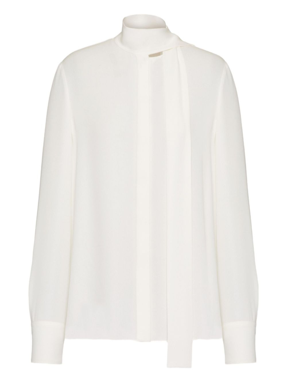 pussy-bow collar silk shirt - 1