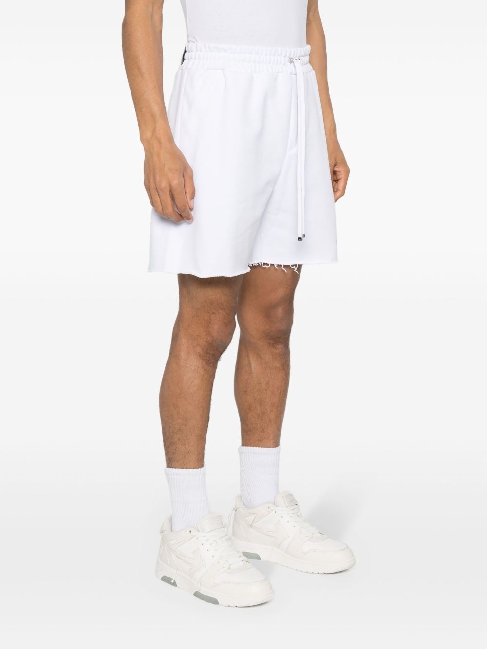 rubberised-logo cotton shorts - 3