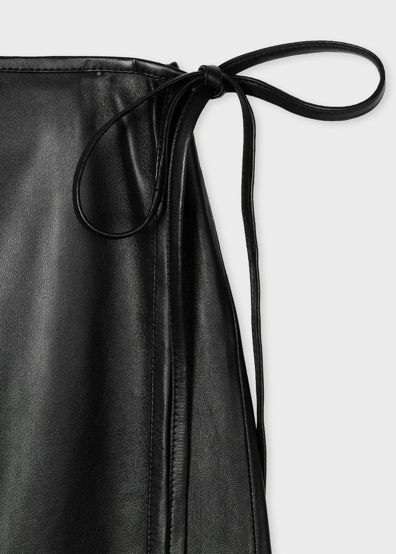 Paul Smith Women's Black Leather Midi Wrap Skirt outlook