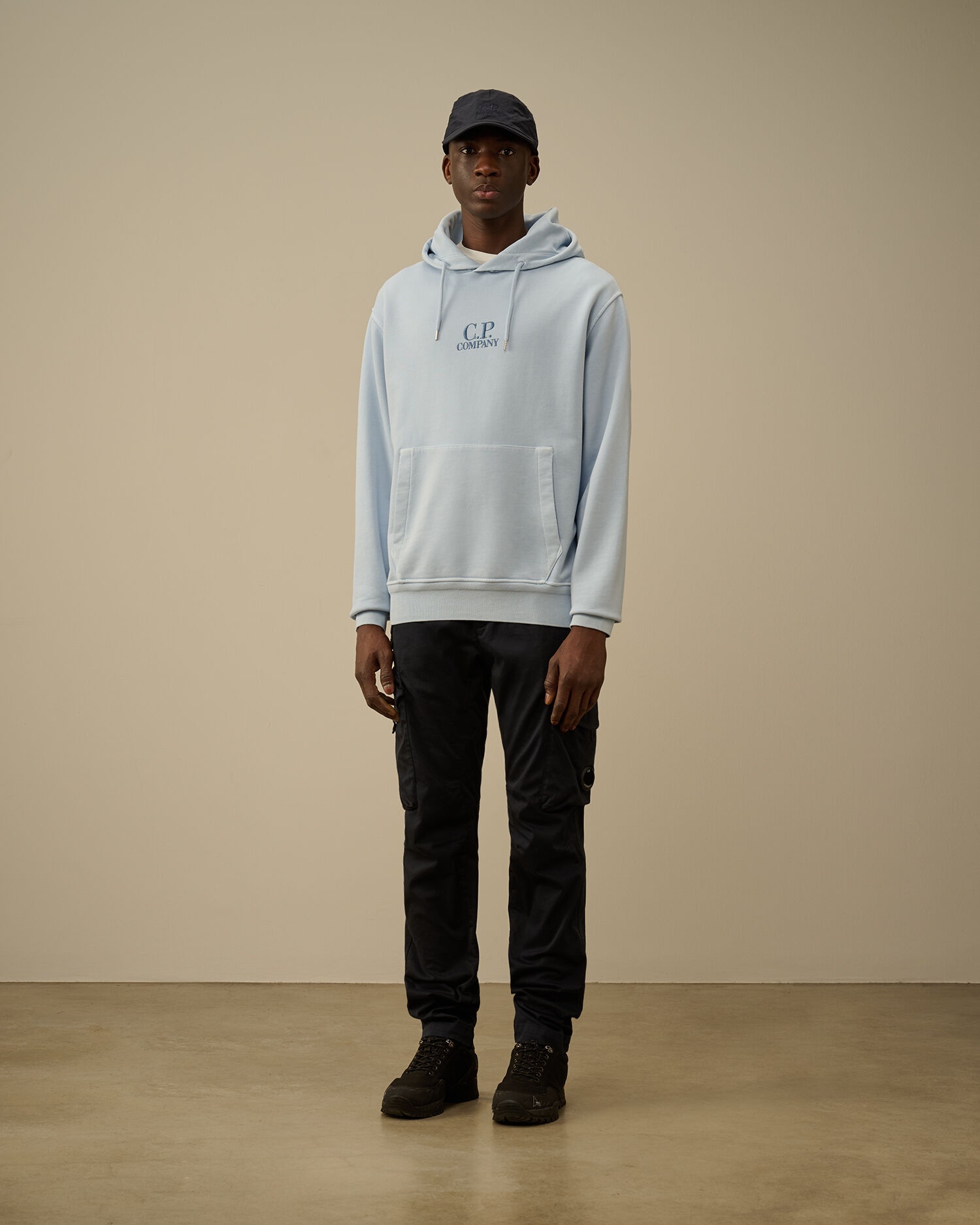 CP COMPANY｜SWEATSHIRTS (Cotton Diagonal Fleece Resist D C.P. Company Cotton Diagonal Fleece Resist Dyed Hooded Logo