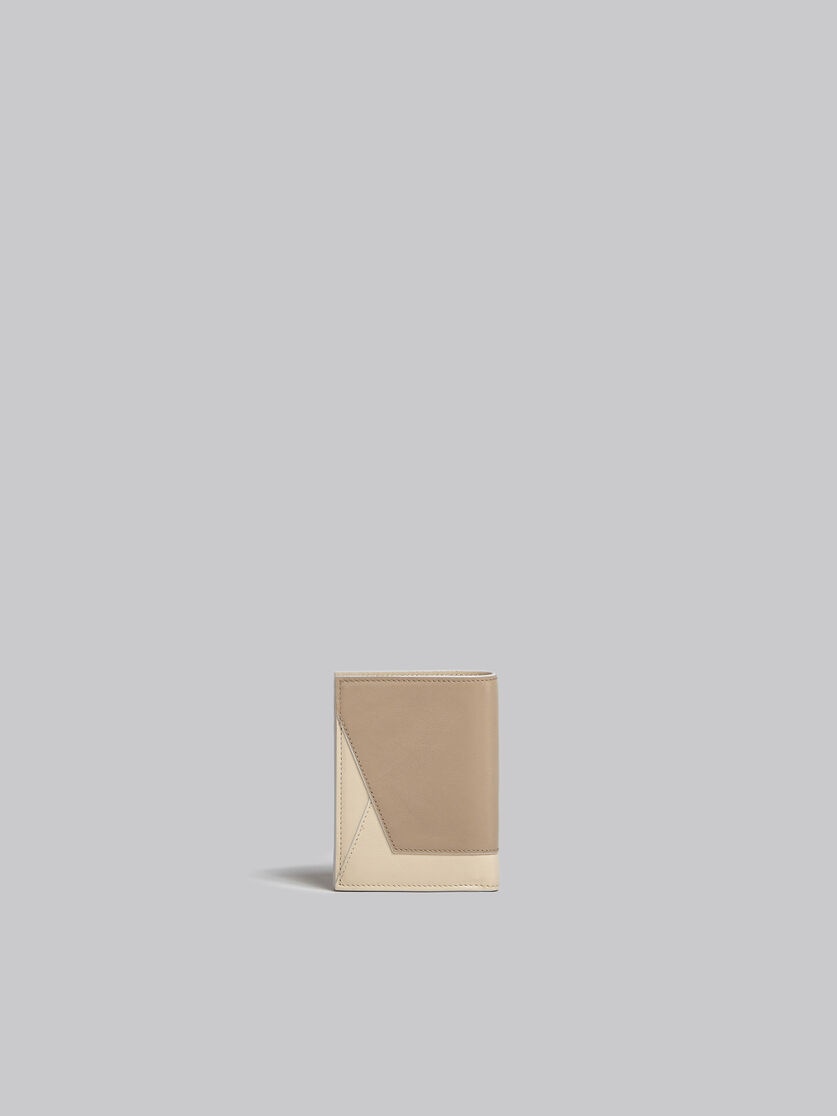GREY-GREEN AND BEIGE LEATHER BI-FOLD WALLET - 3