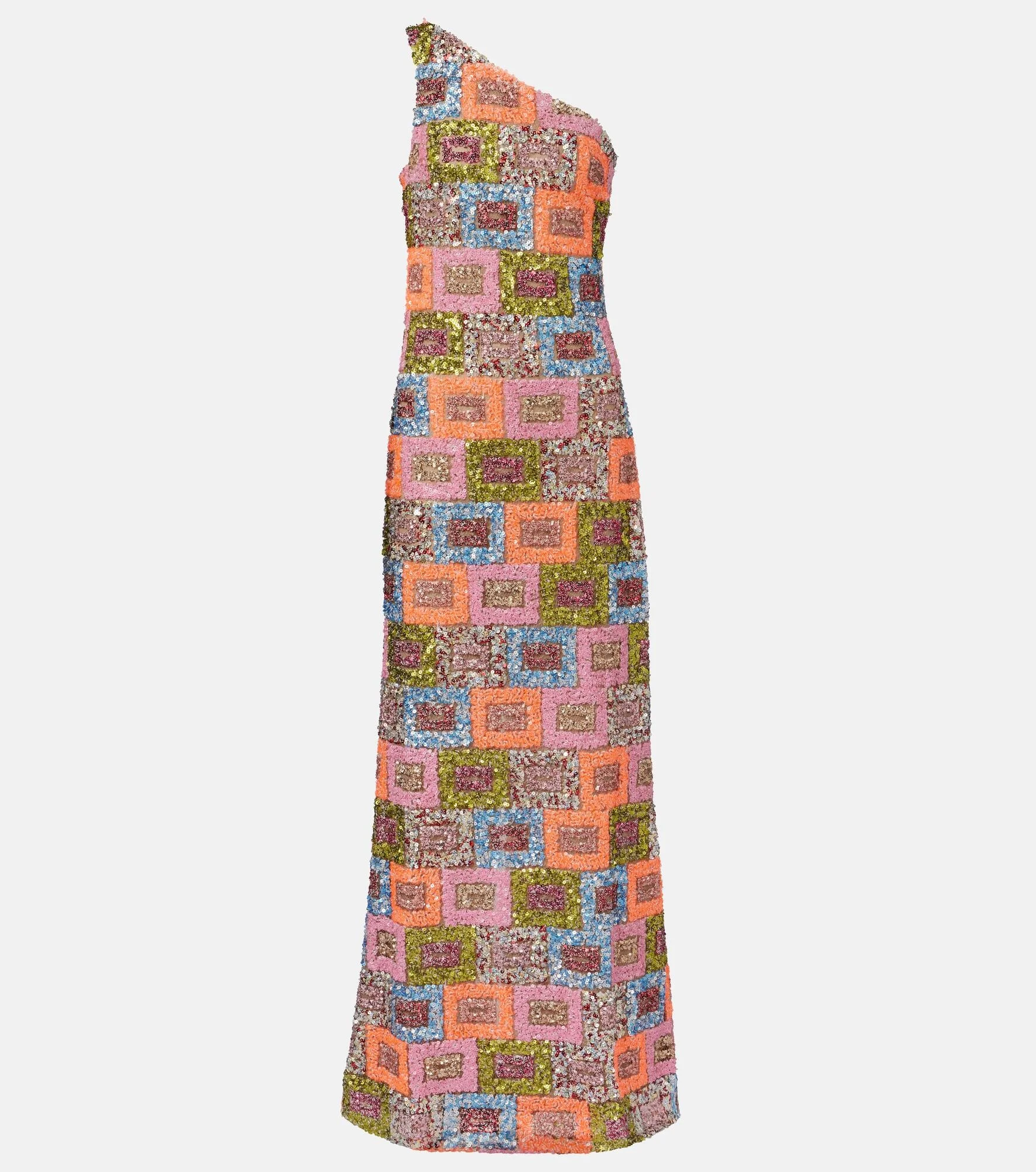 Sequined one-shoulder gown - 1