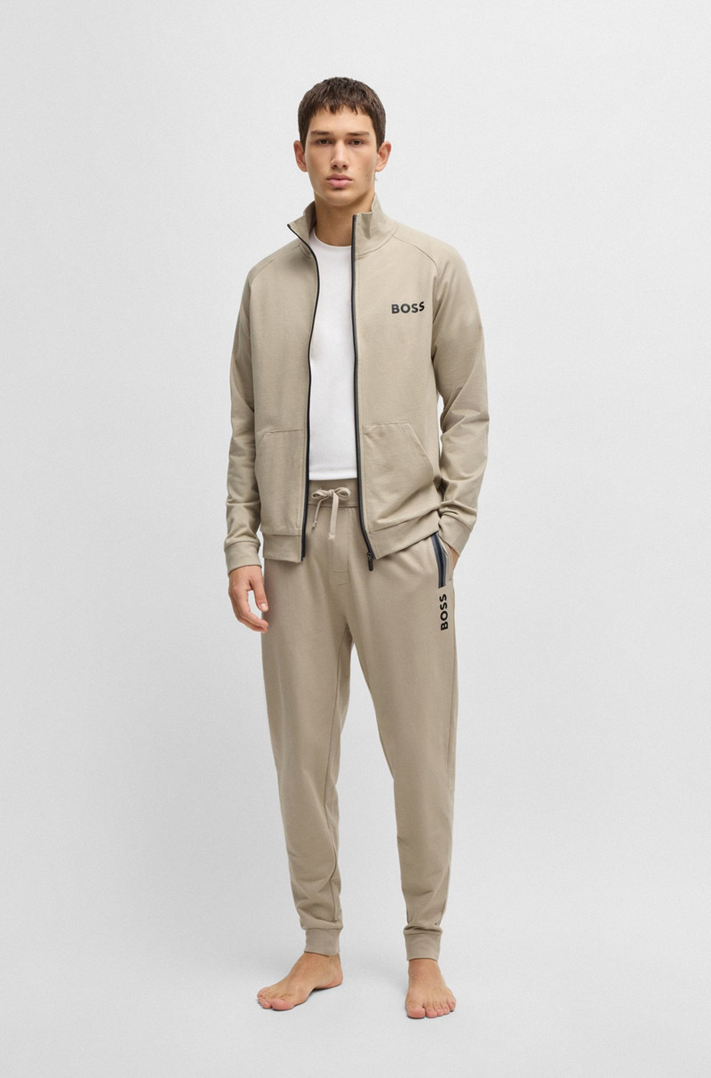 BOSS DRAWCORD TRACKSUIT BOTTOMS IN COTTON TERRY WITH LOGO PRINT outlook
