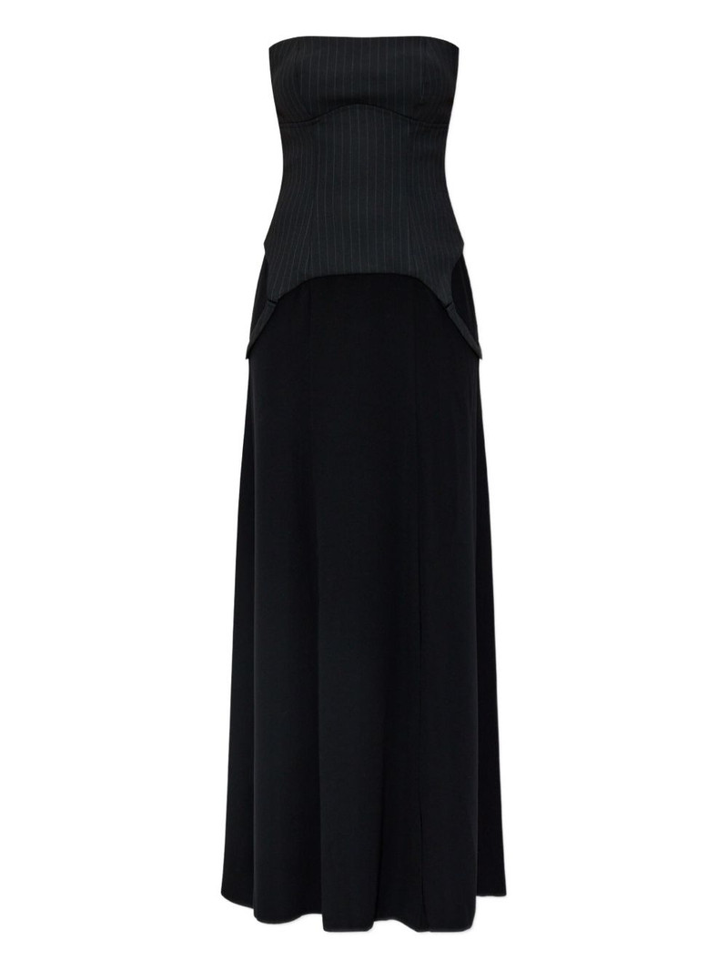 pinstripe-panel dress 1
