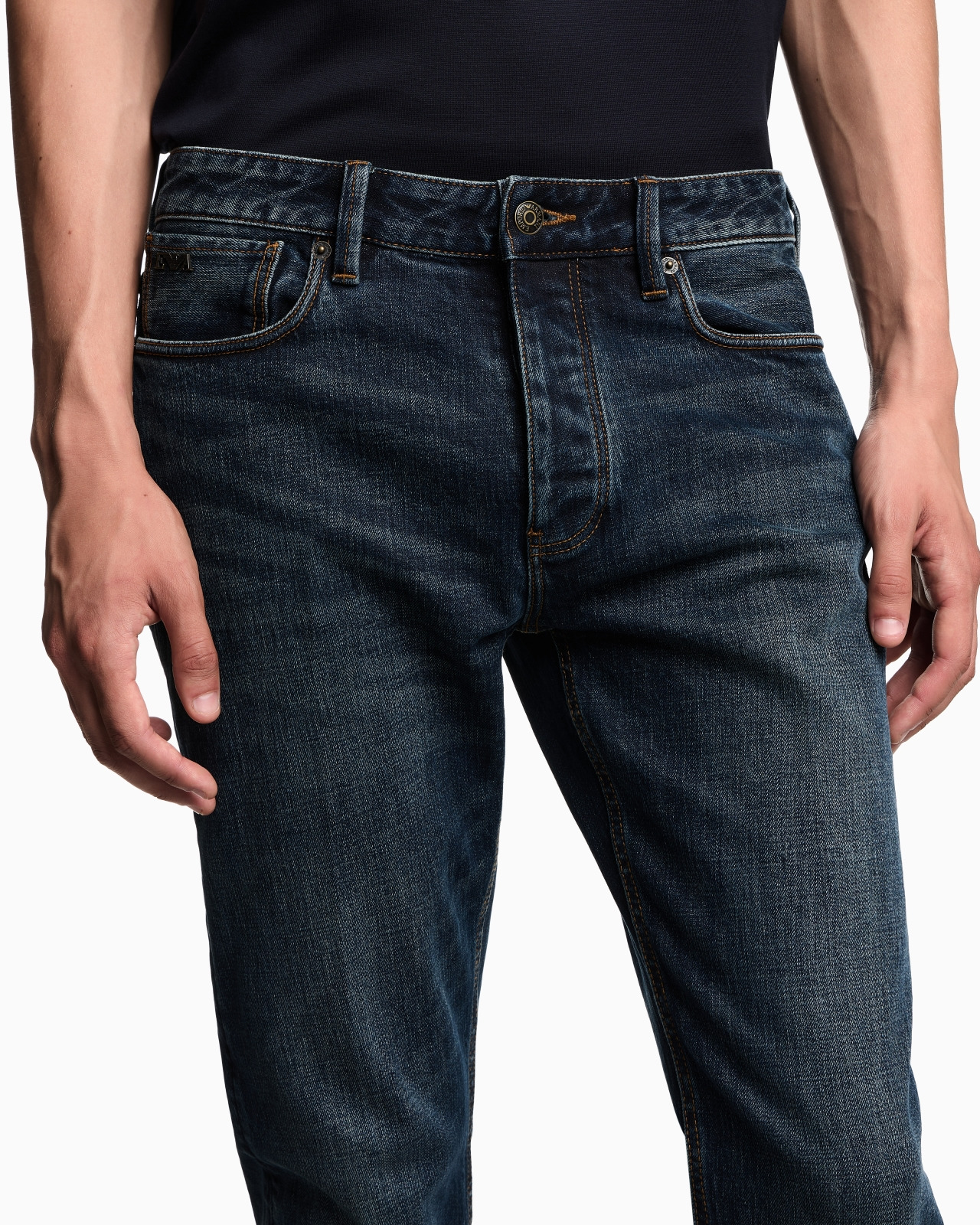 J75 SLIM-FIT, STONE-WASHED STRETCH-DENIM JEANS - 5