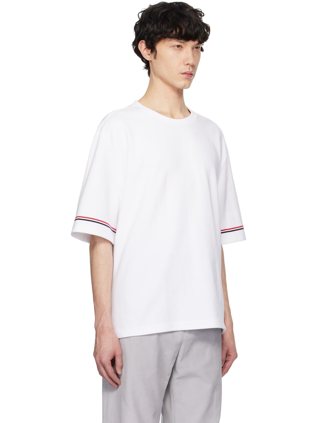 White Cotton Rugby Short Sleeve T-shirt - 2
