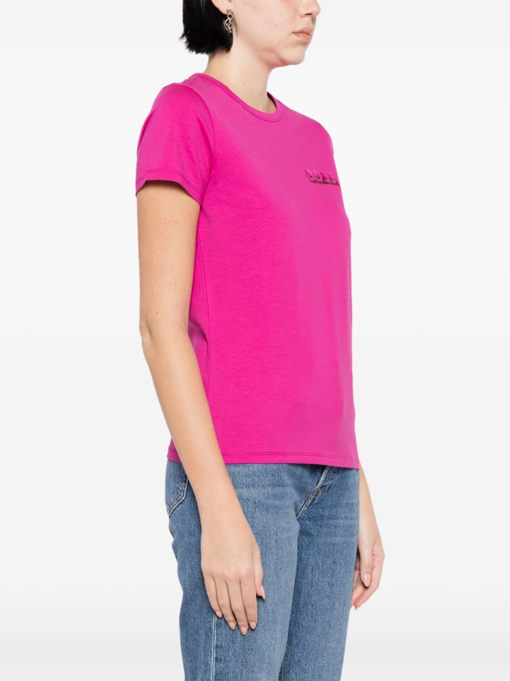 logo-print cotton blend T-shirt - 3