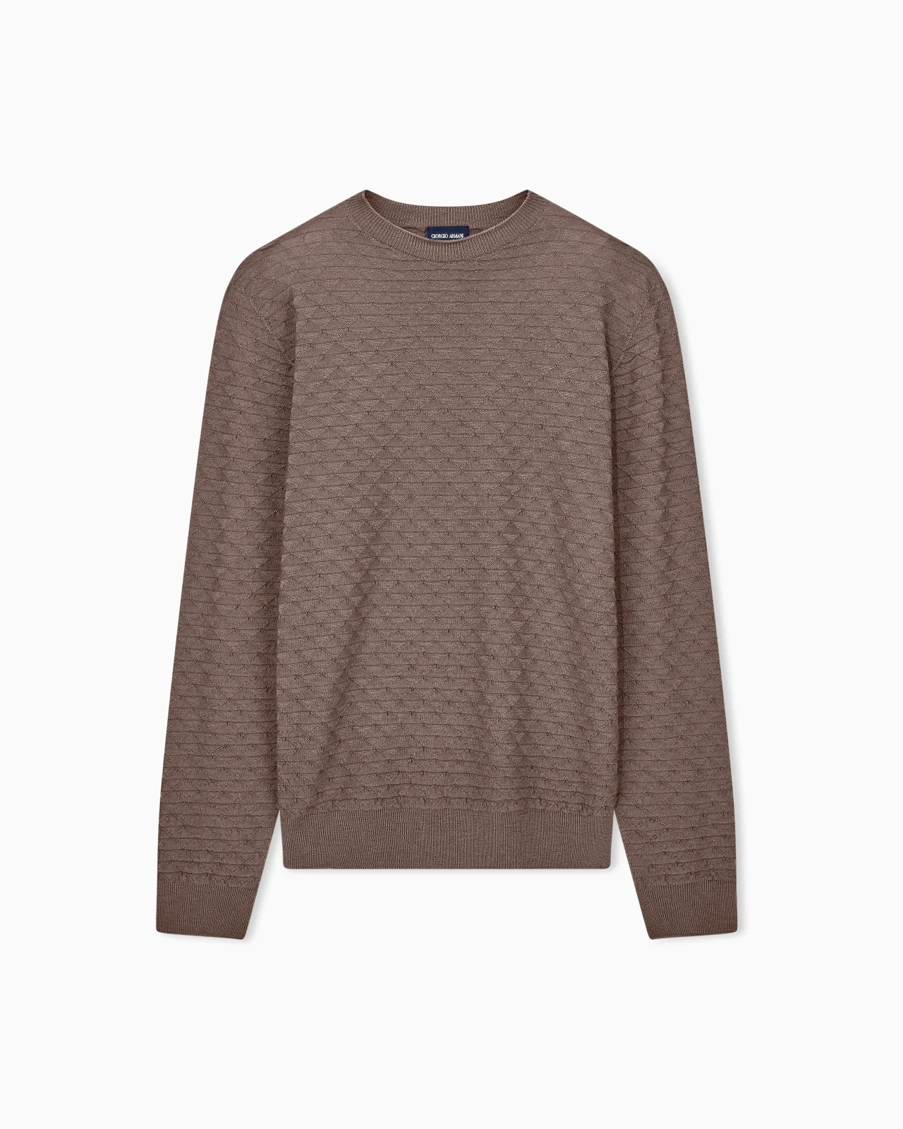SWEATER WITH REGULAR FIT IN VIRGIN WOOL WITH TRIANGLE WEAVE - 1