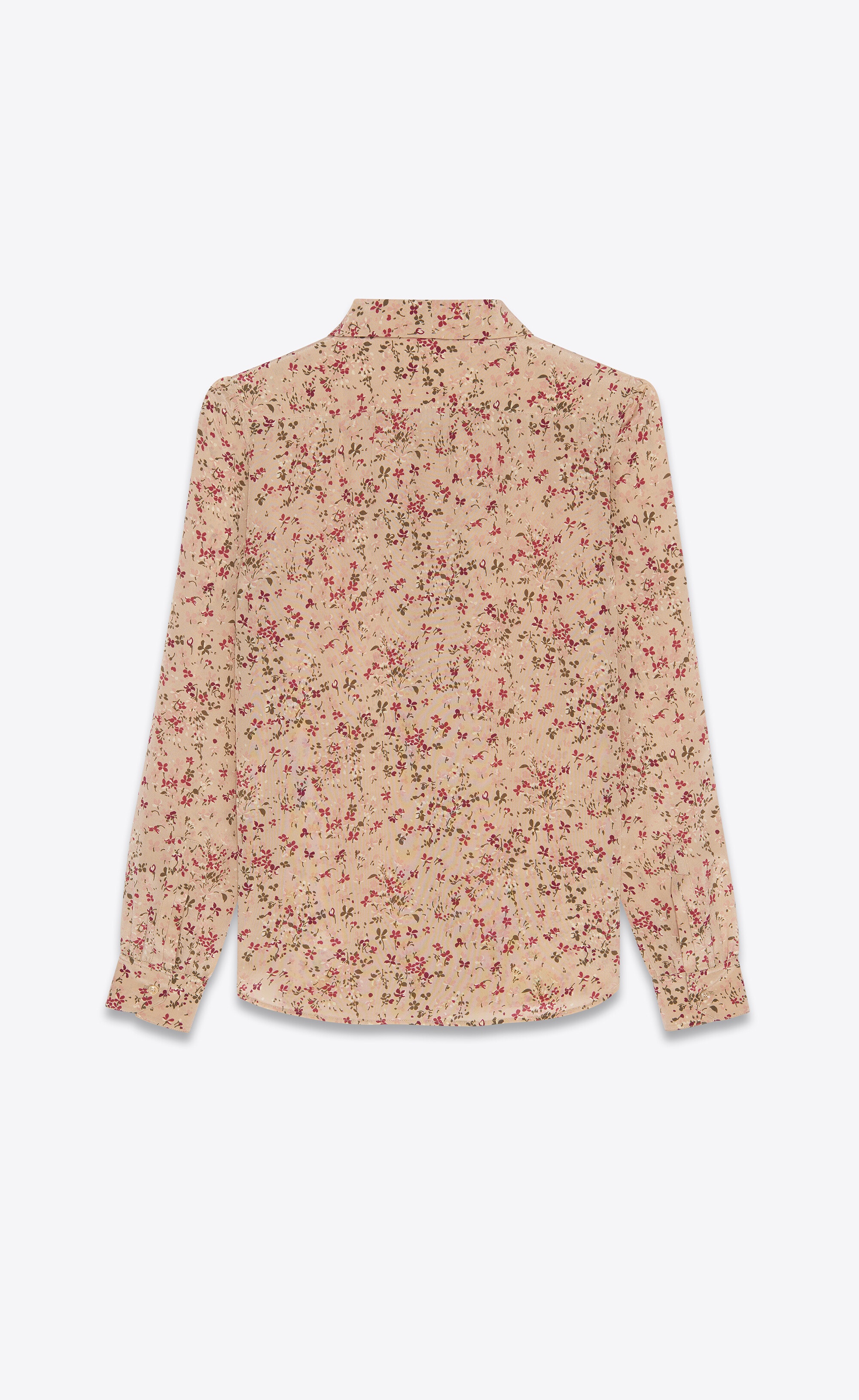 lavallière-neck blouse in floral crepe de chine - 3