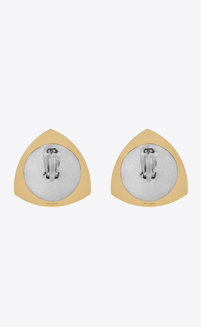 SAINT LAURENT shield earrings in metal outlook