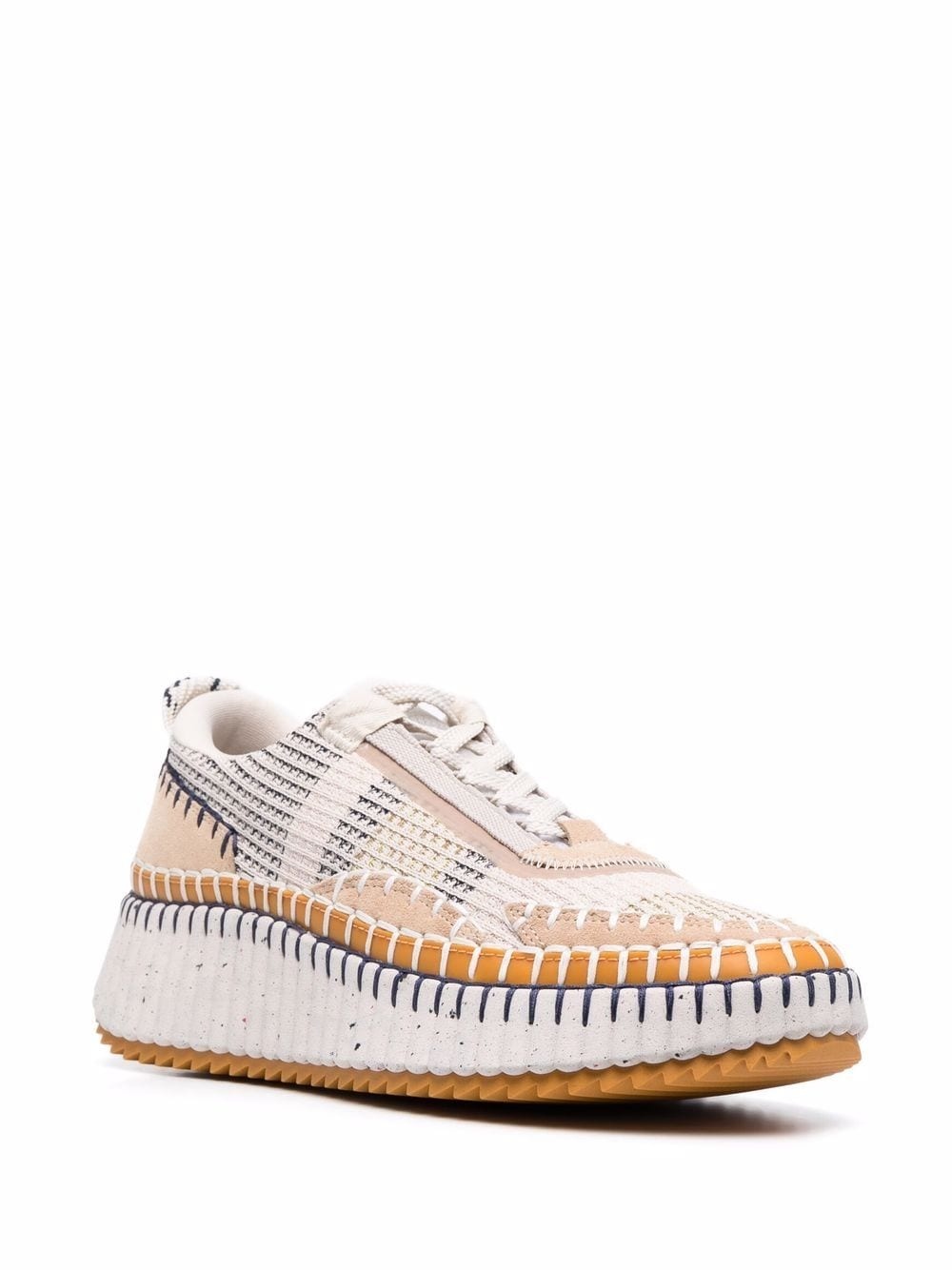 Chloè - Chloè Chloé whipstitch-trim Sneakers - 3