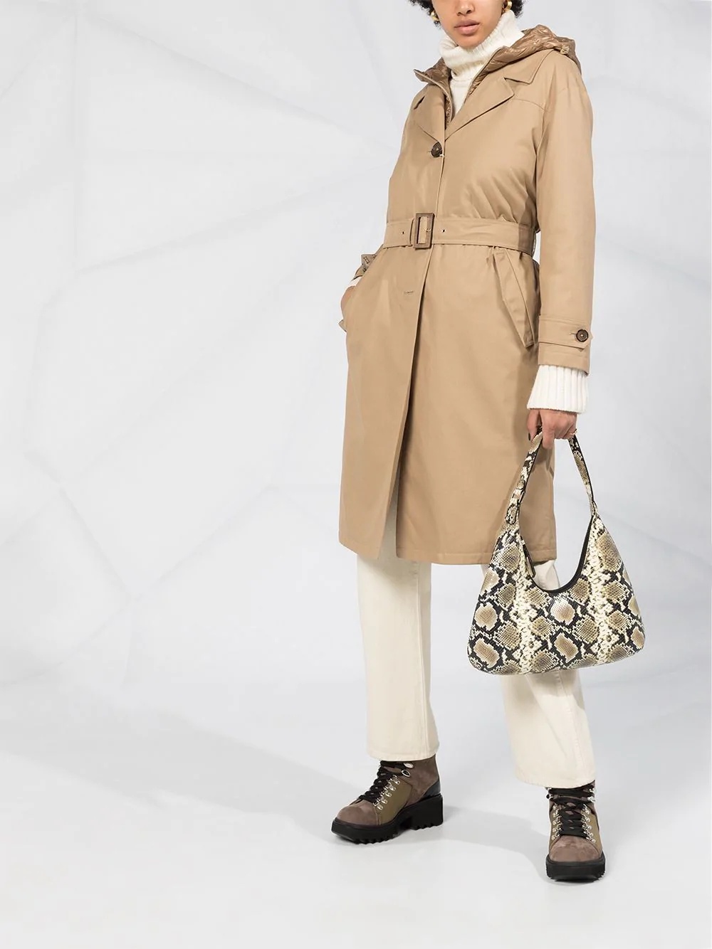 padded interior trench coat - 2