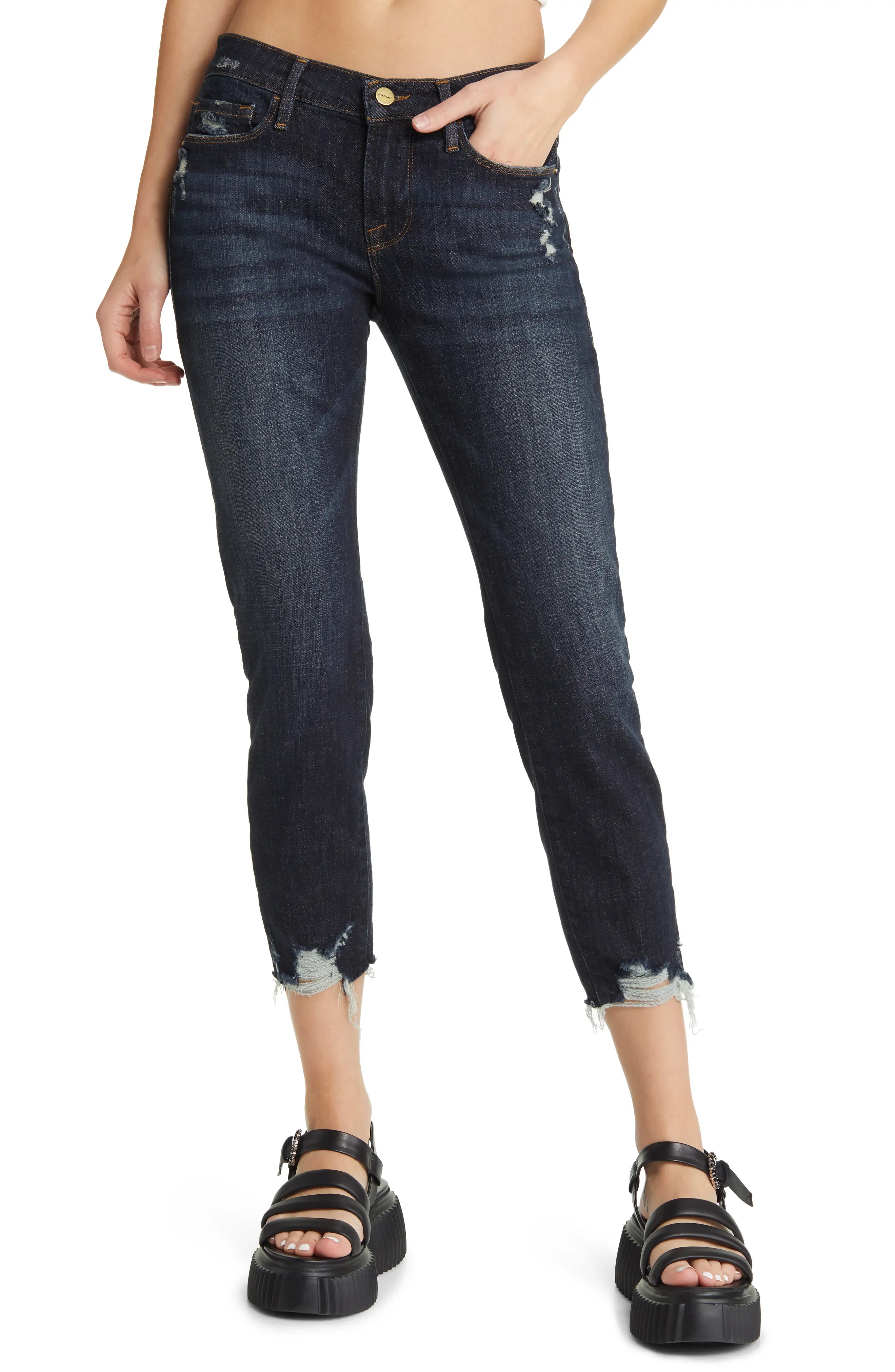 Le Garcon Chewed Hem Crop Boyfriend Jeans - 1