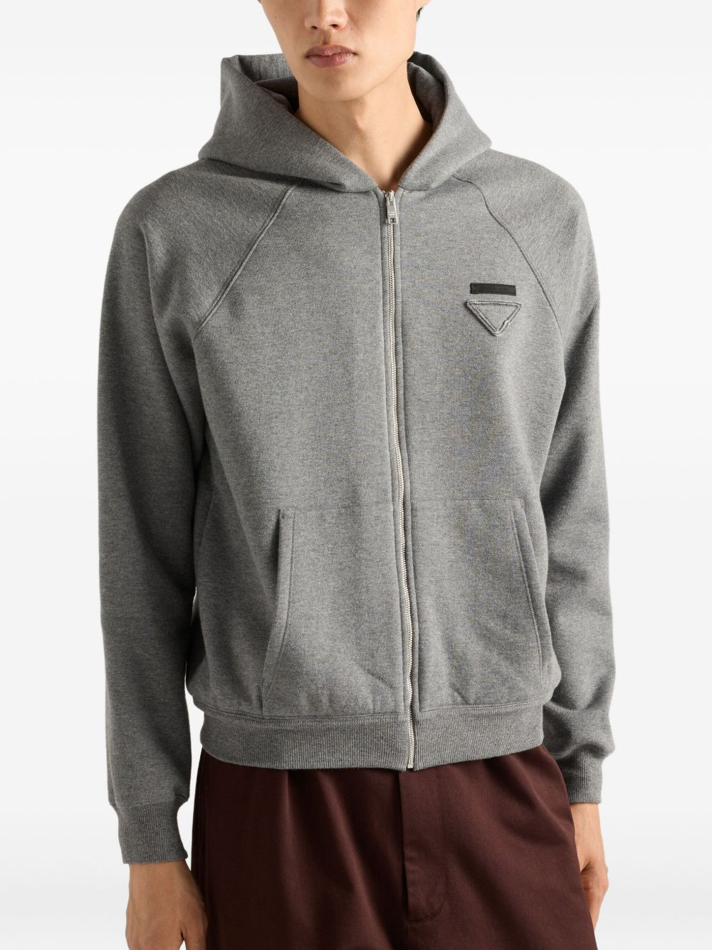 logo-motif zip-up hoodie - 4
