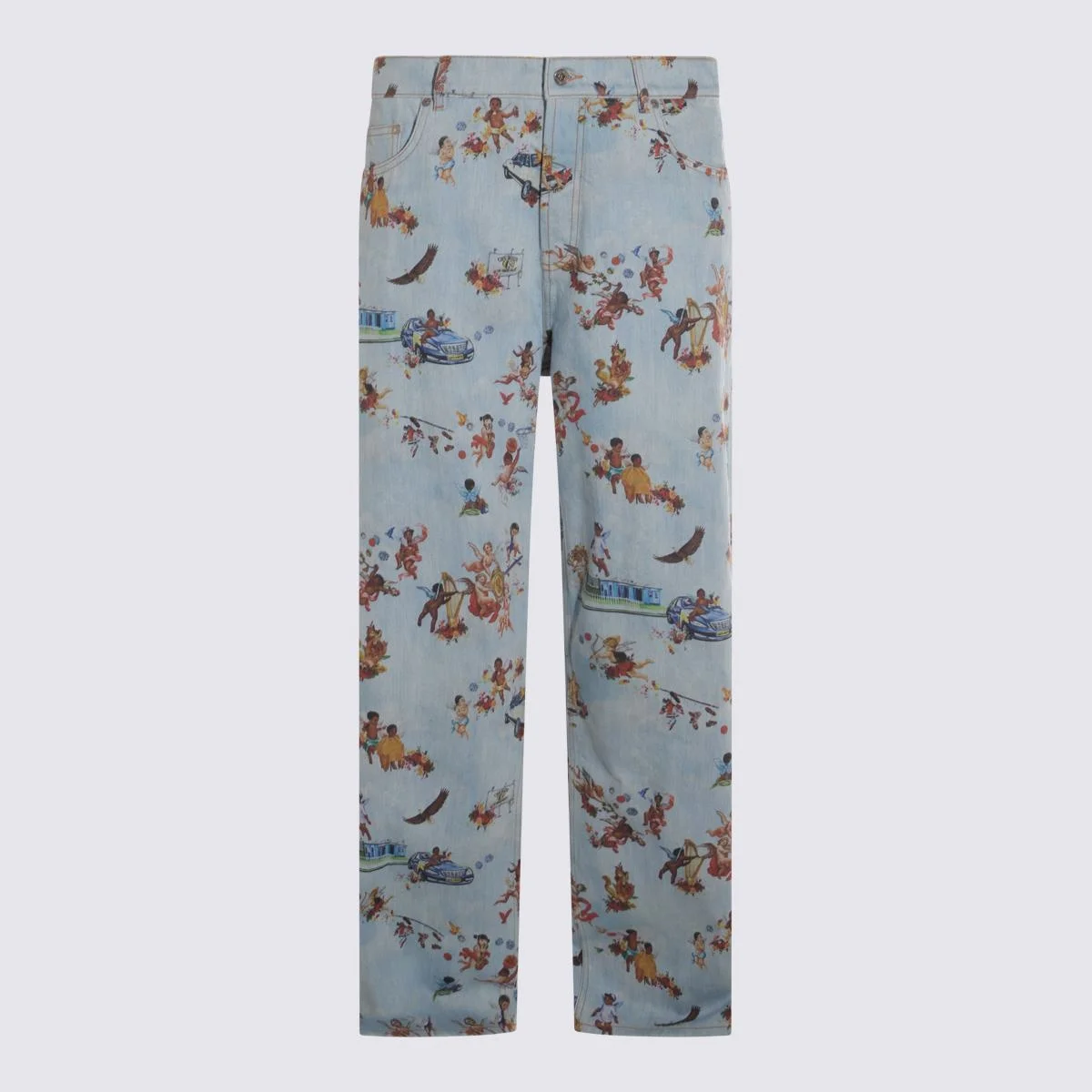 Off-White Multicolor Cotton Denim Jeans - 1