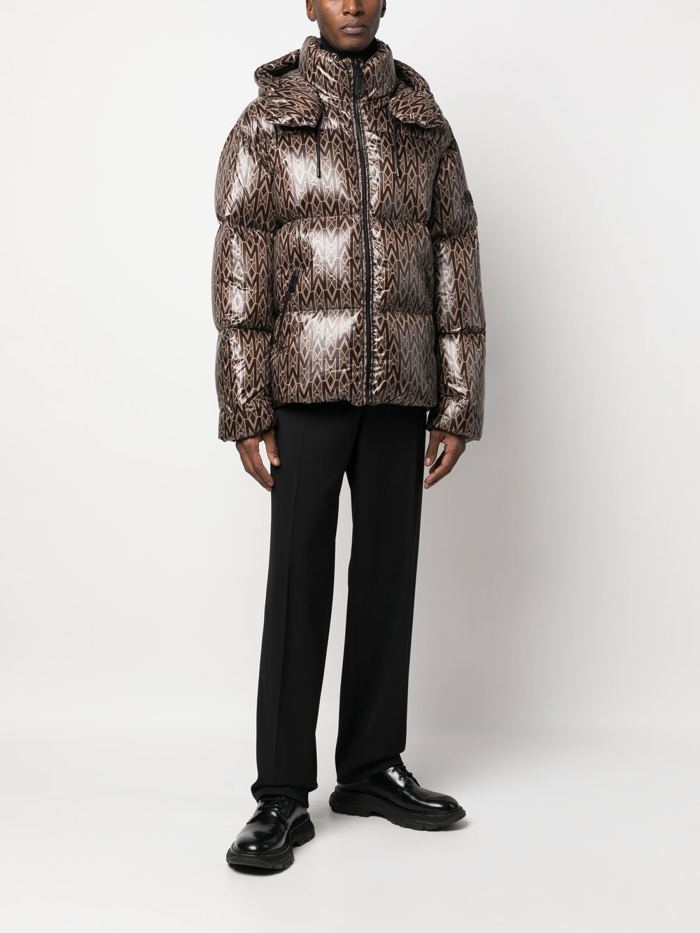 Kent monogram-print padded coat - 2