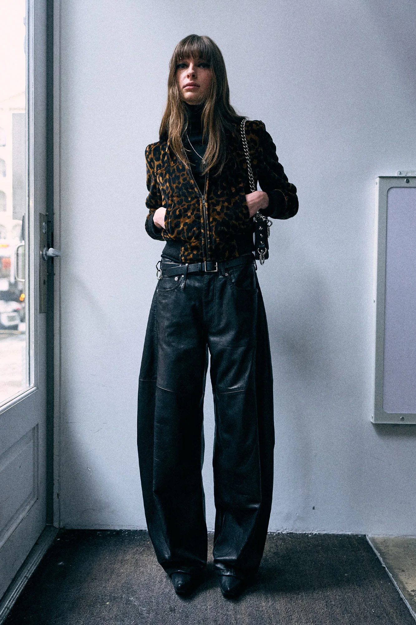 Janine Barrel 5-Pocket Leather Pant - 1