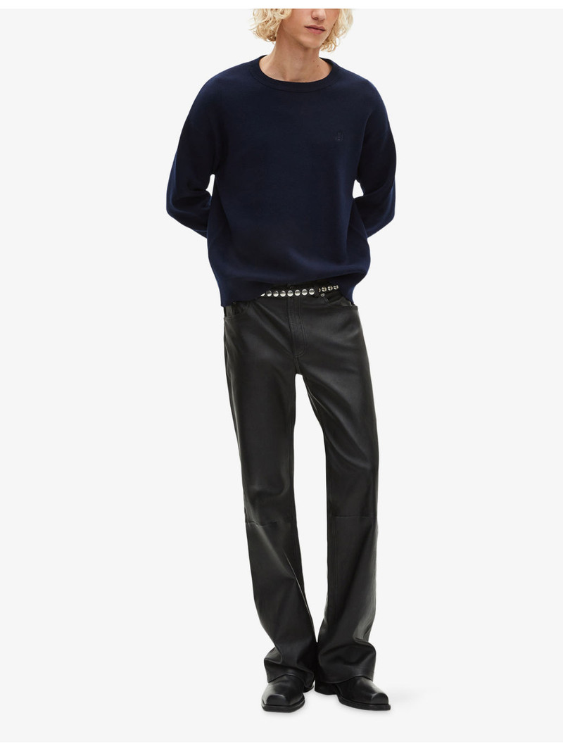 The Kooples Brand-Embroidered Crewneck Wool-Blend Jumper outlook