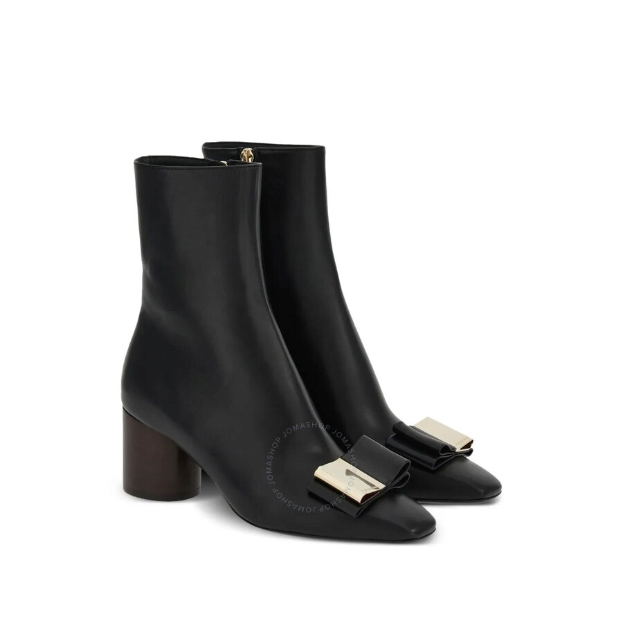 Ferragamo Double Bow Leather Ankle Boots - 2