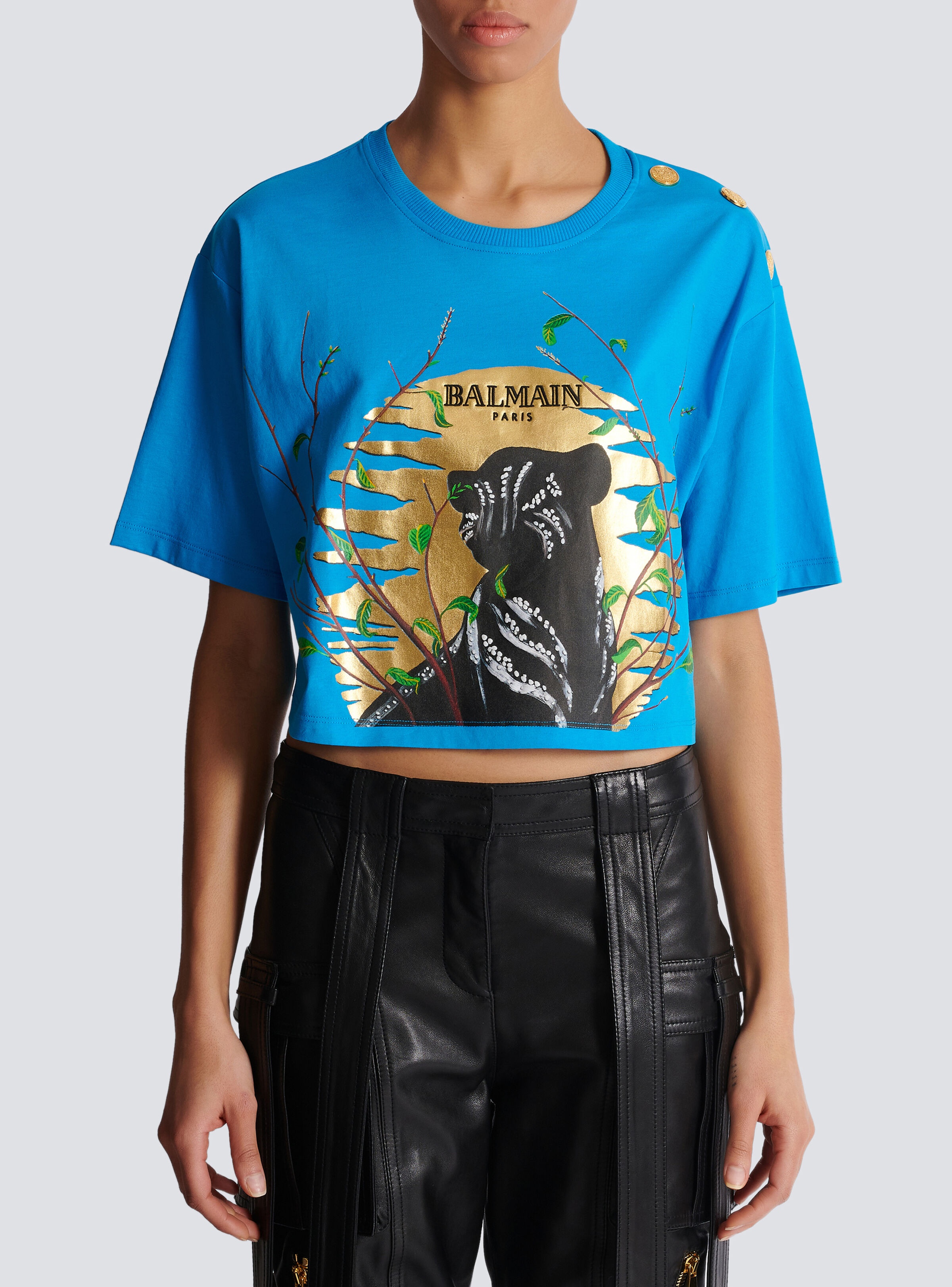 Disney x Balmain: The Lion King - Cropped T-shirt with Cassius Khumalo print - 5