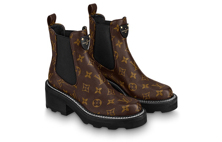 (WMNS) LOUIS VUITTON LV Beaubourg Ankle Boots 'Brown' 1A8QCI - 3