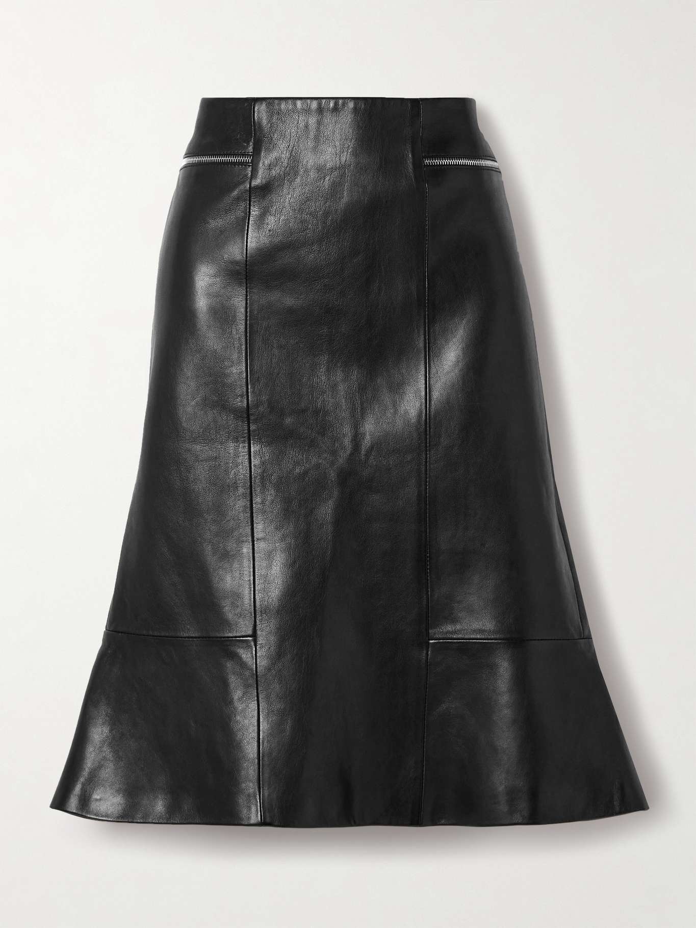 Francine paneled leather midi skirt - 1