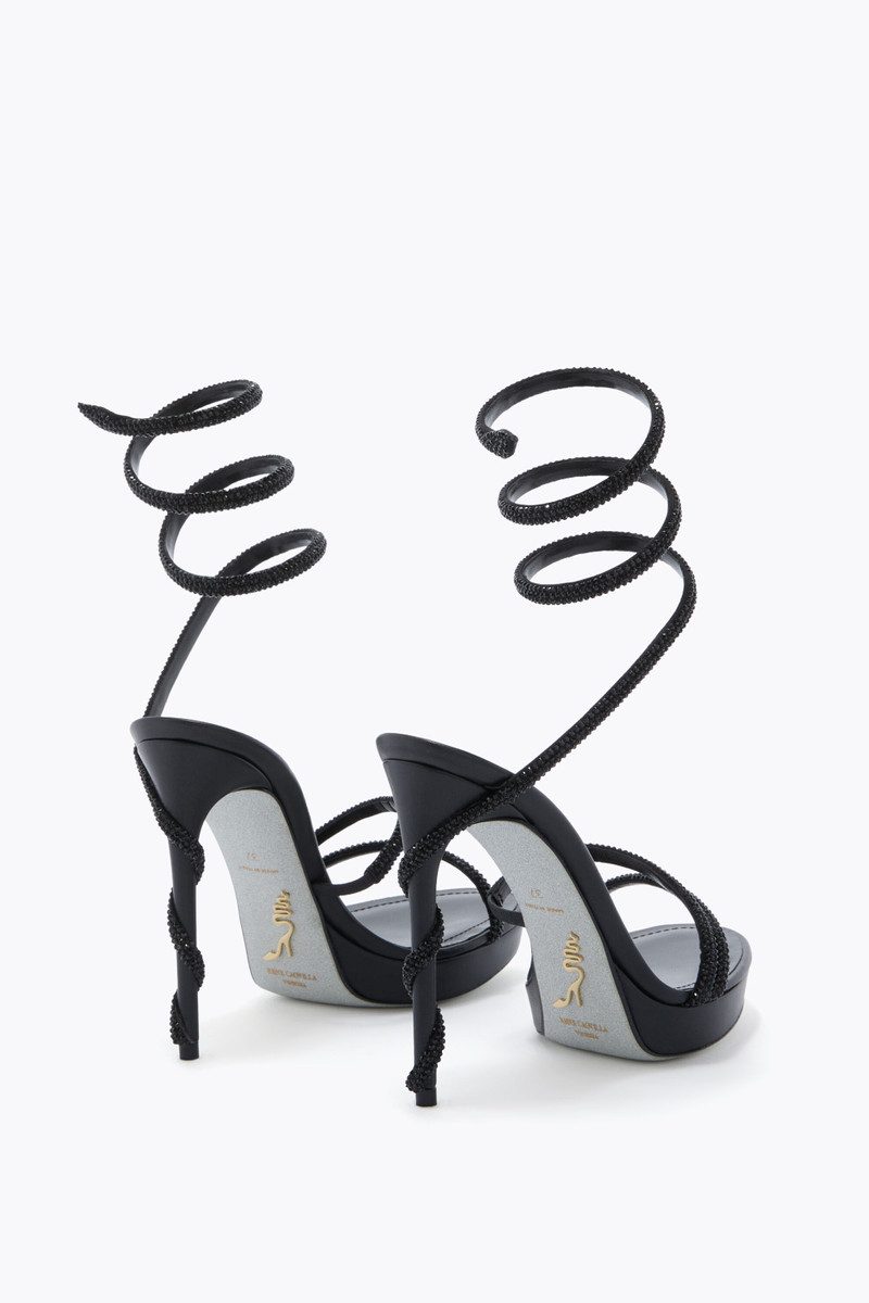 RENE CAOVILLA MARGOT BLACK PLATFORM SANDAL 120 outlook