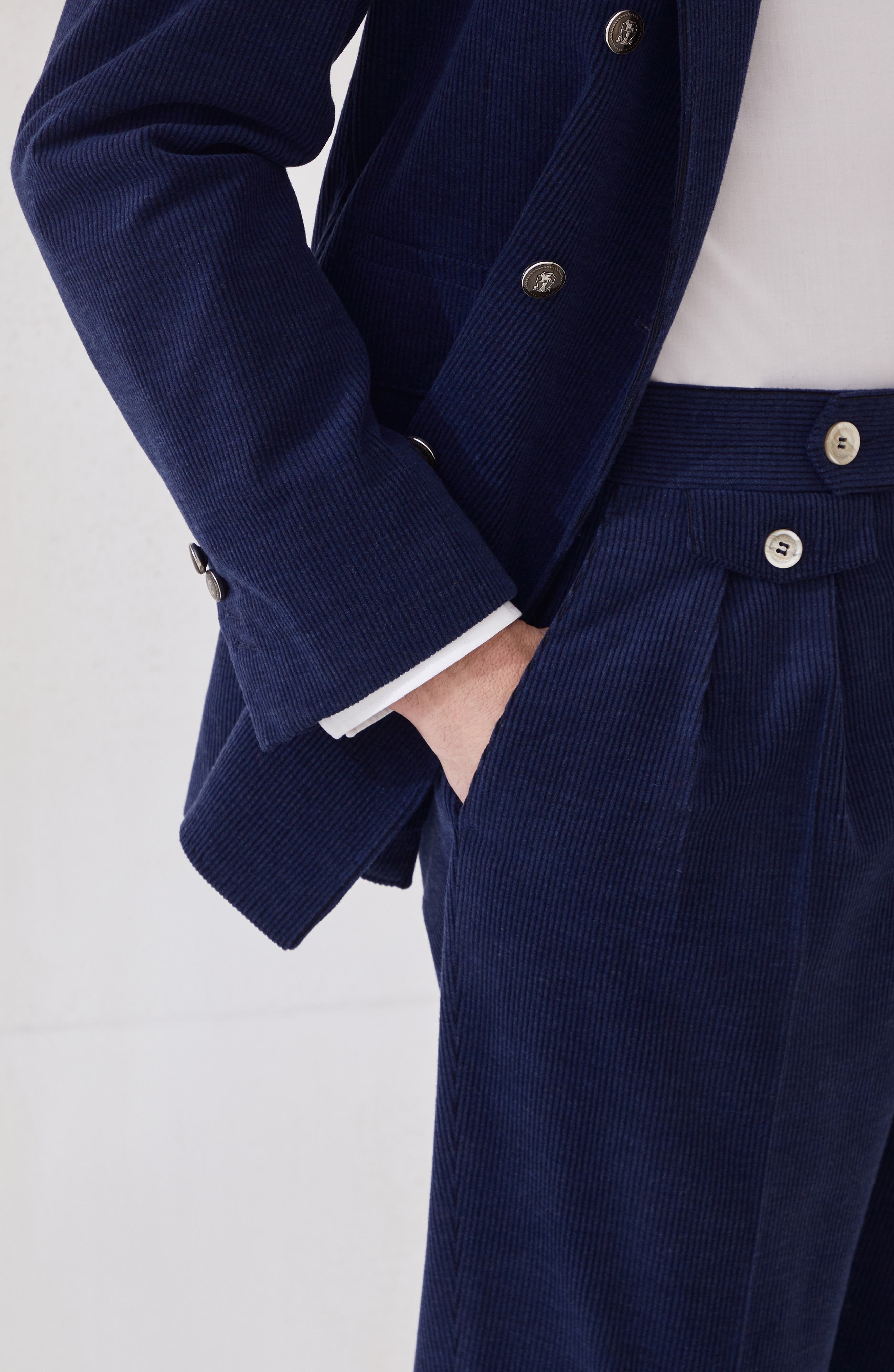 Brunello Cucinelli Double pleated trousers in Sapphire at Nordstrom - 4