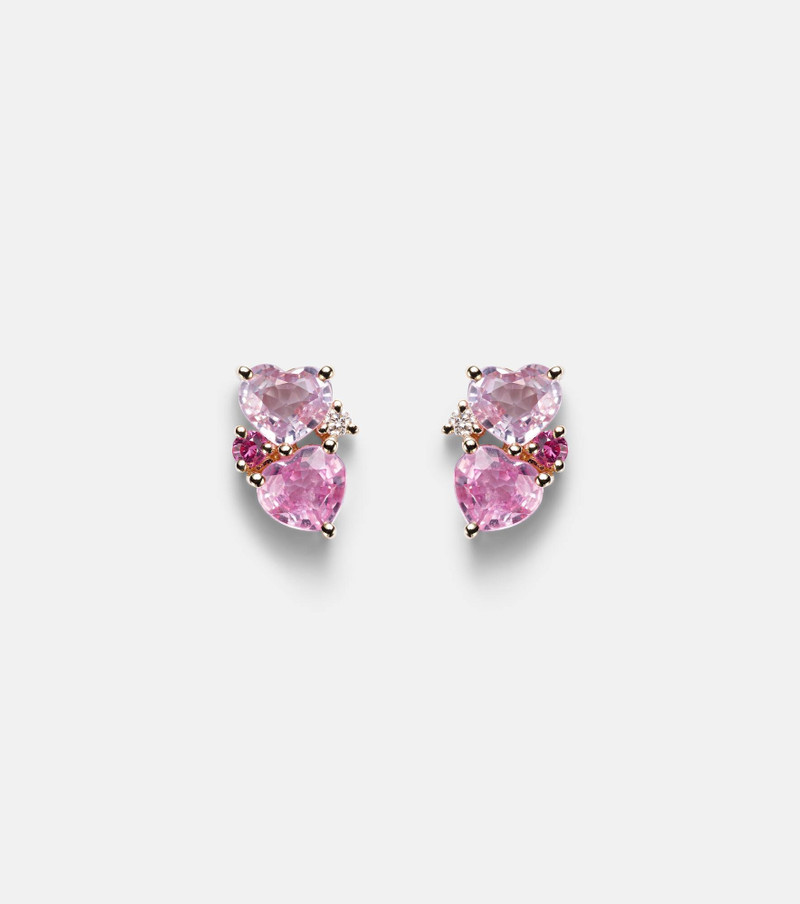 14kt gold earrings with sapphires and diamonds 1