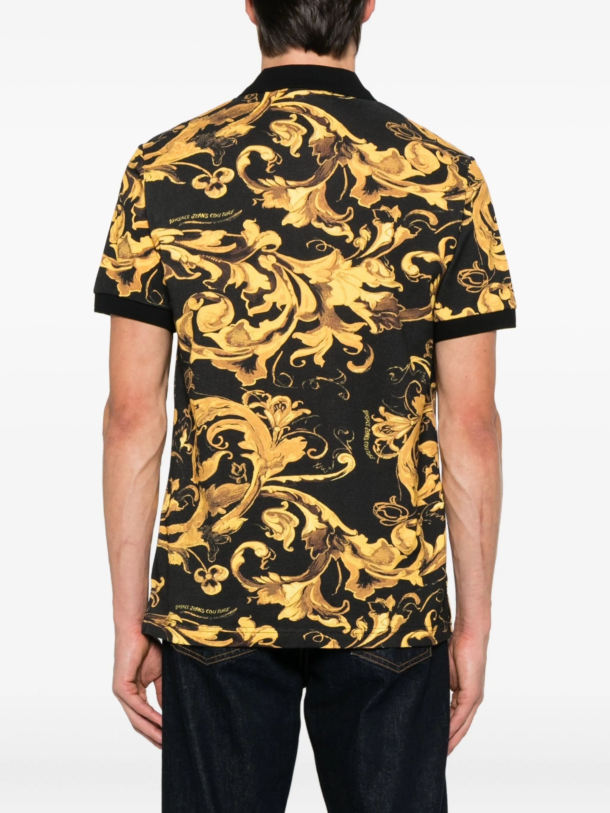 Versace Jeans Couture Porcelain Barocco-print Polo Shirt - 4