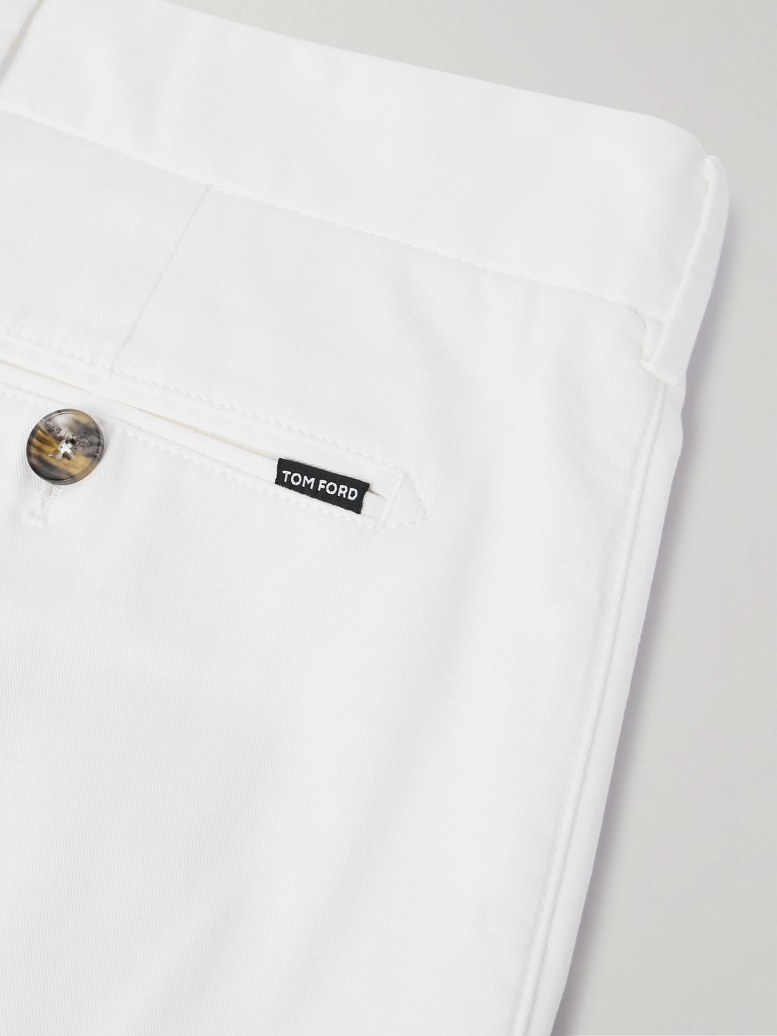 Tapered Cotton-Blend Twill Chinos White - 5