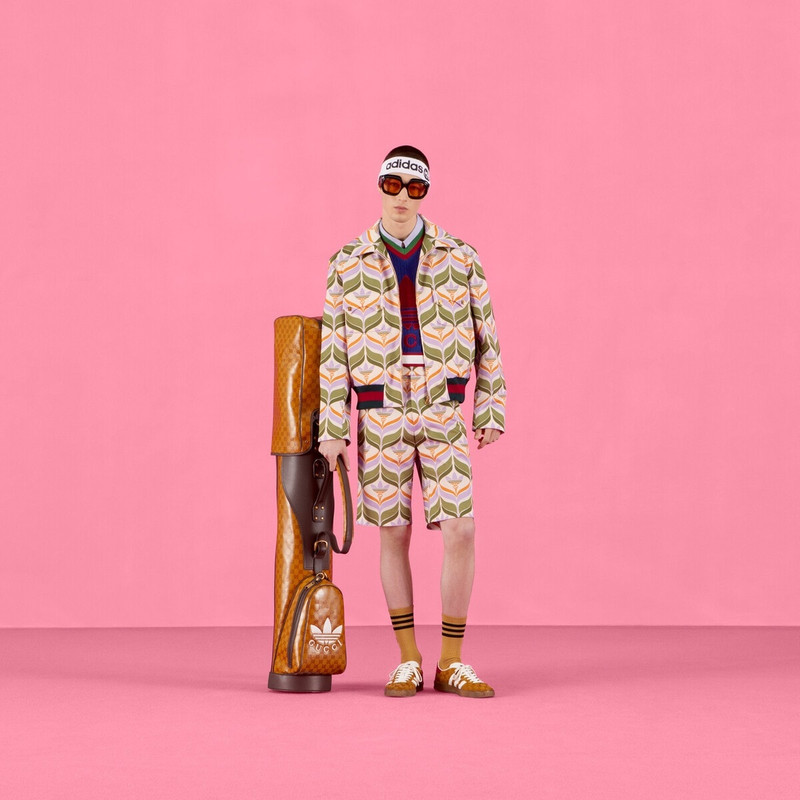 GUCCI adidas x Gucci Trefoil print jacket outlook
