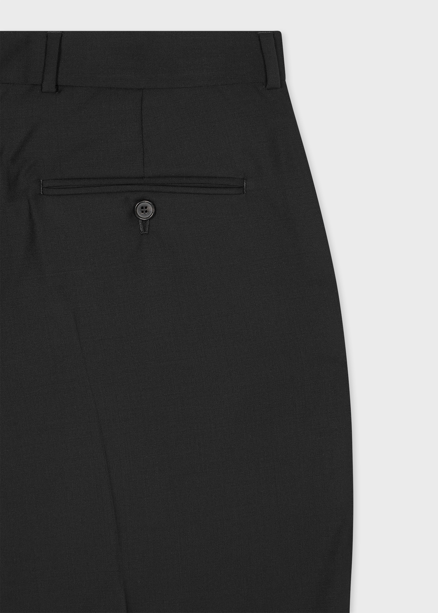 Black Wool-Mohair Pleated Trousers - 2