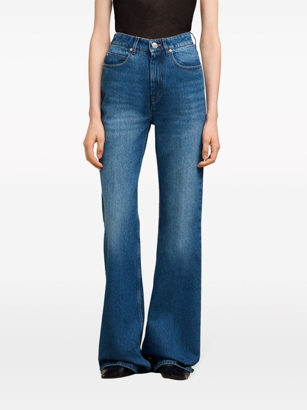 high-rise flared-leg jeans - 5