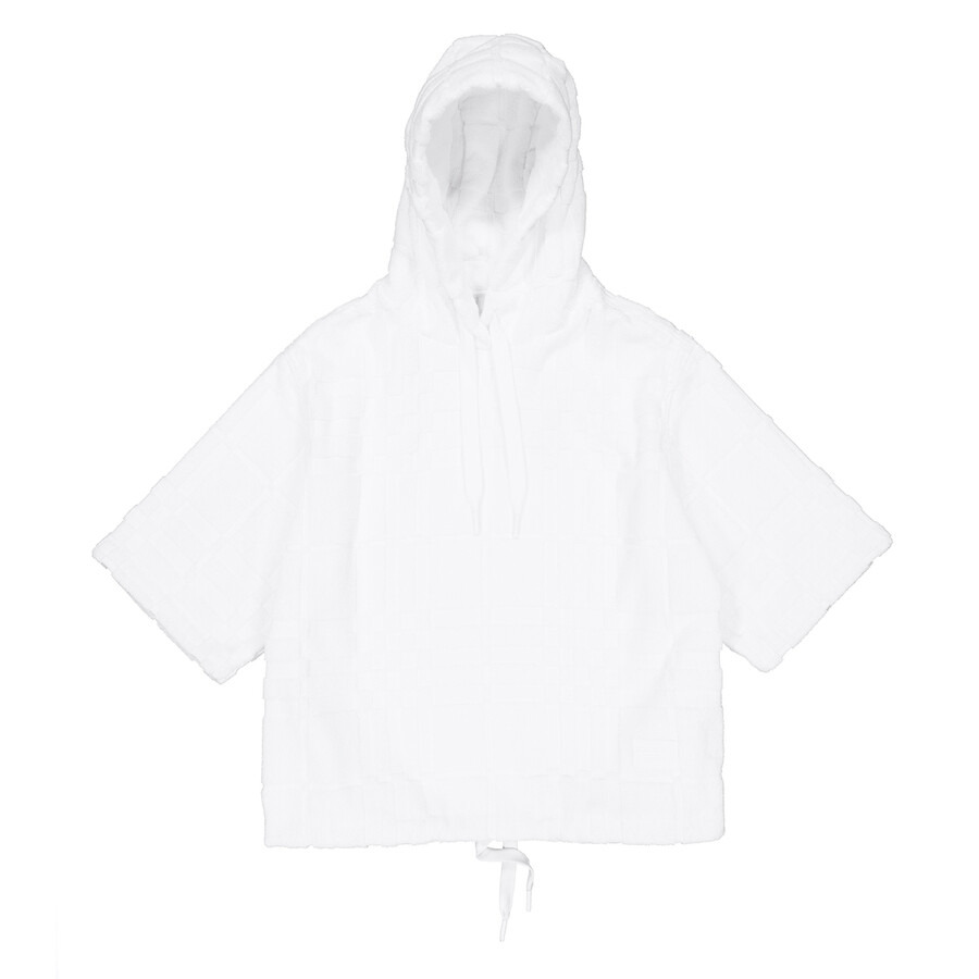 Burberry White Redditton Checked Short-Sleeve Cotton Hoodie - 5