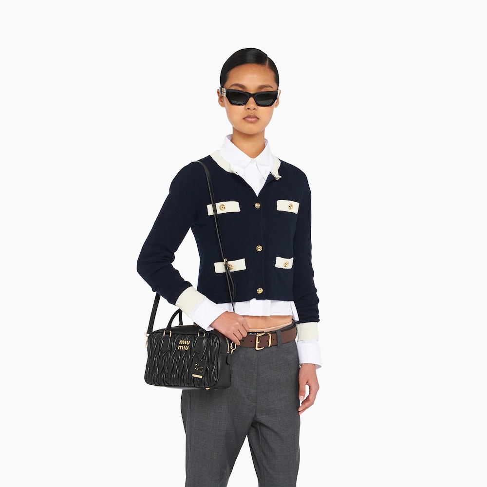 Matelassé nappa leather top-handle bag - 3