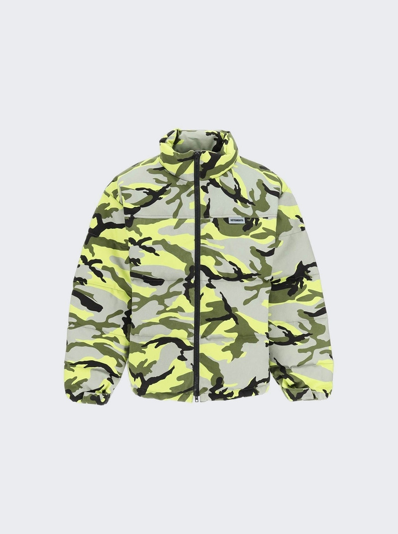 Neon Camo Logo Puffer Jacket Neon Camo - 1