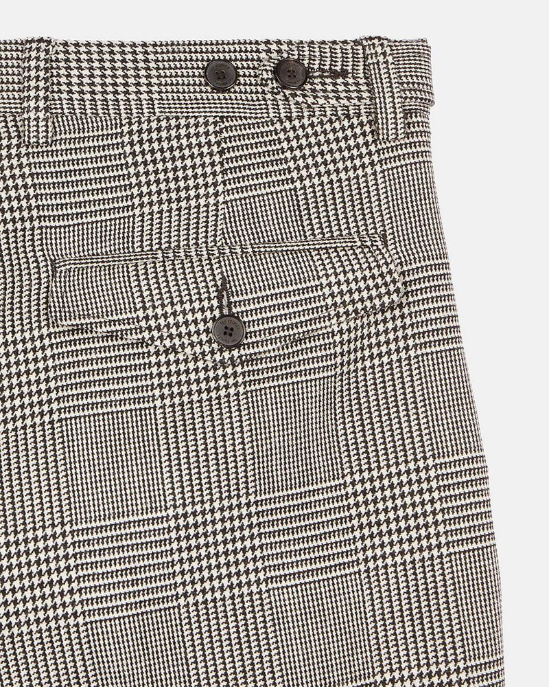 BLACK AND WHITE HOUNDSTOOTH WOOL SUIT TROUSERS 7