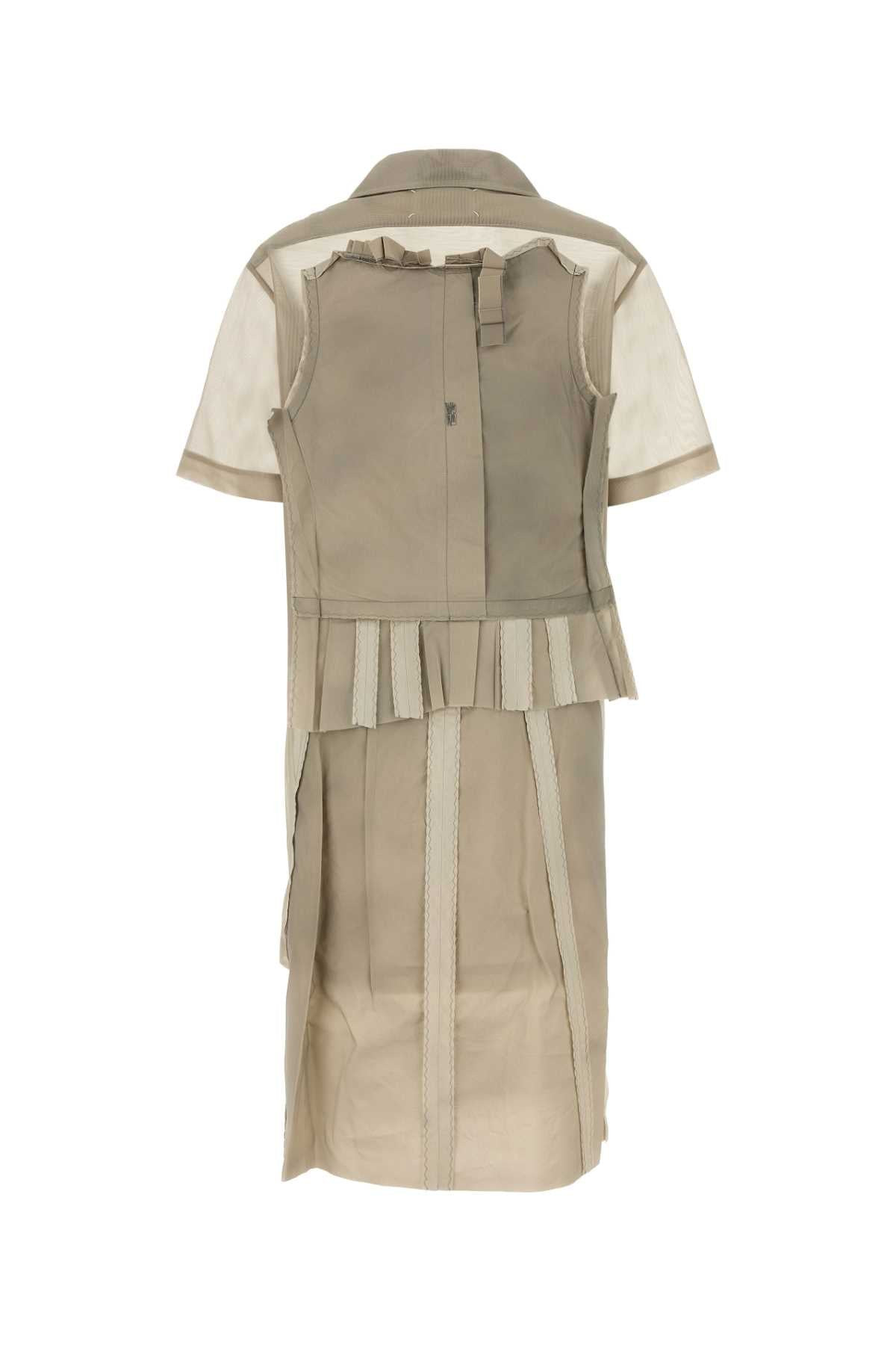 Maison Margiela Women Cappuccino Mesh Shirt Dress - 2