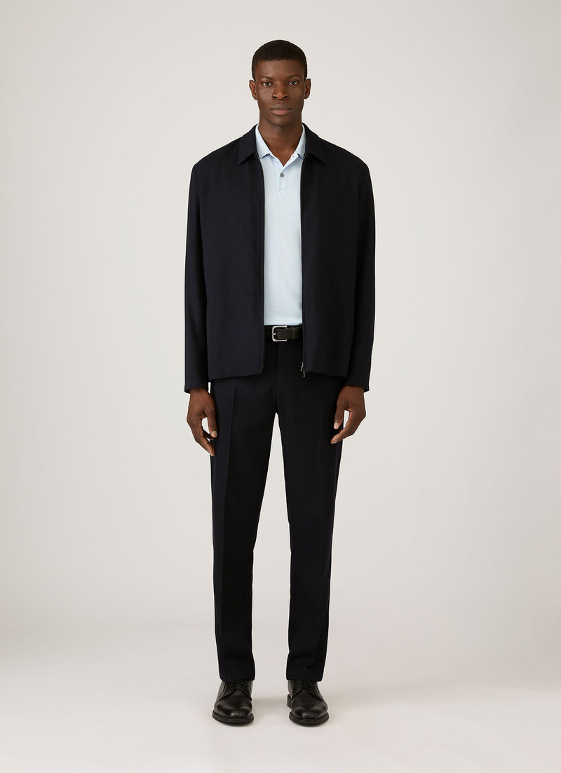 Sunspel Light Textured Wool Harrington Jacket outlook