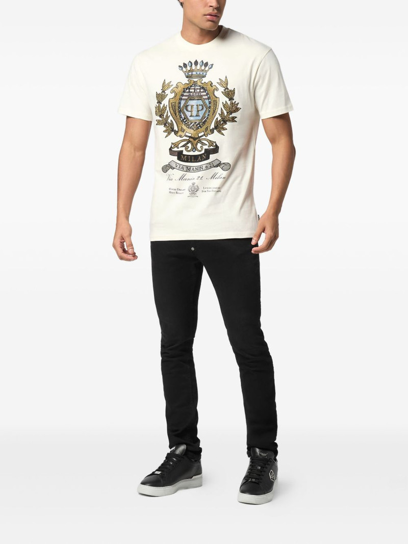 PHILIPP PLEIN Stones crest-embellished T-shirt outlook