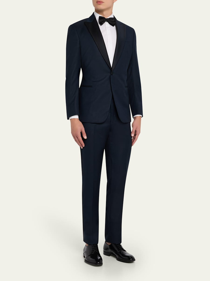 GIORGIO ARMANI Men's Micro Geometric Satin Peak Lapel Tuxedo outlook