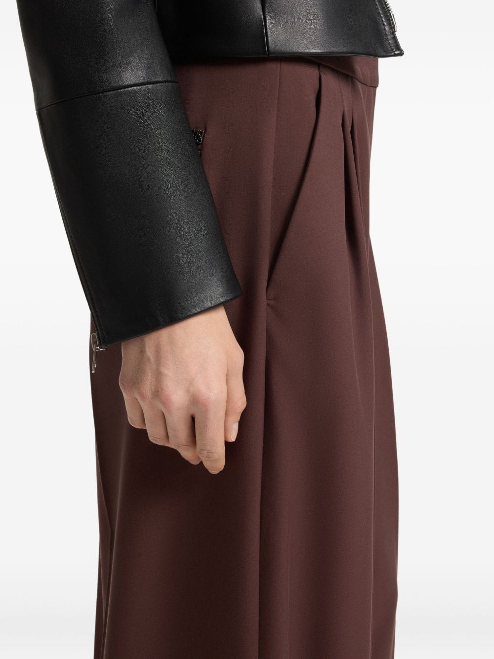 pleated wide-leg trousers - 5